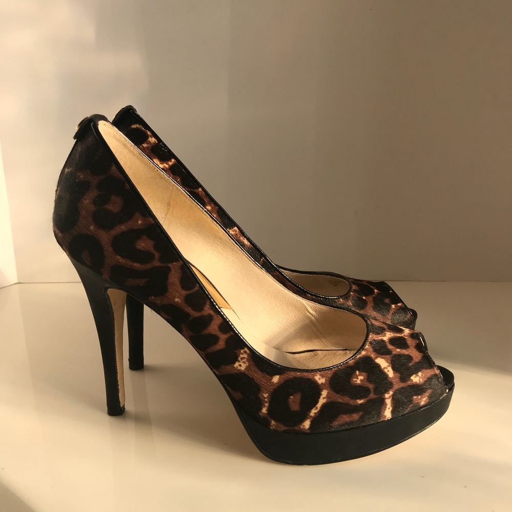 MICHAEL Michael Kors York Cheetah Peep Toe Pumps 8